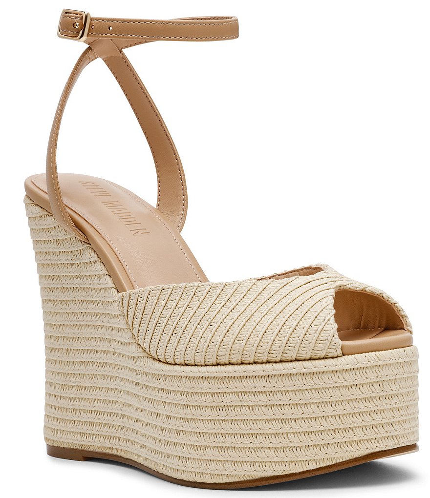 【Steve Madden】関税なし♪ Cayman Platform Wedge Sandal CAYMAN Clear Platform Square-Toe Wedge Women's Sandal