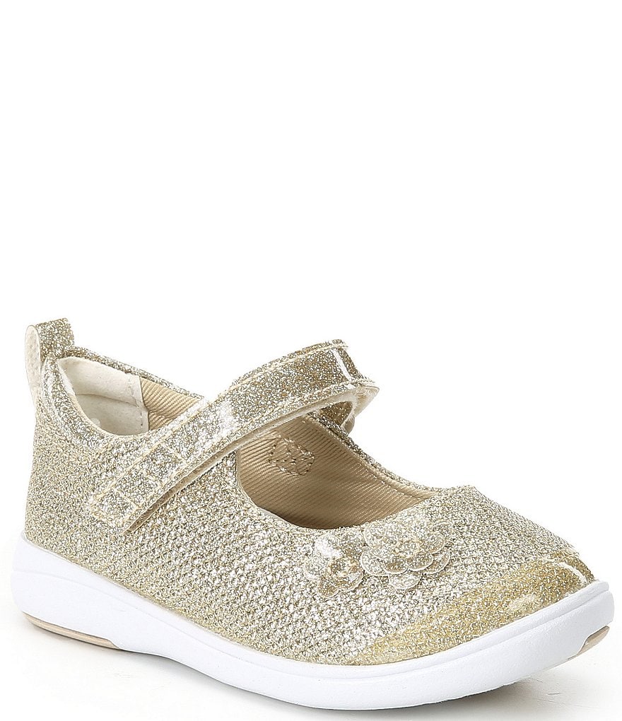 Stride Rite Girls' Holly SR Sparkle Flower Detail Mary Janes (Toddler ...