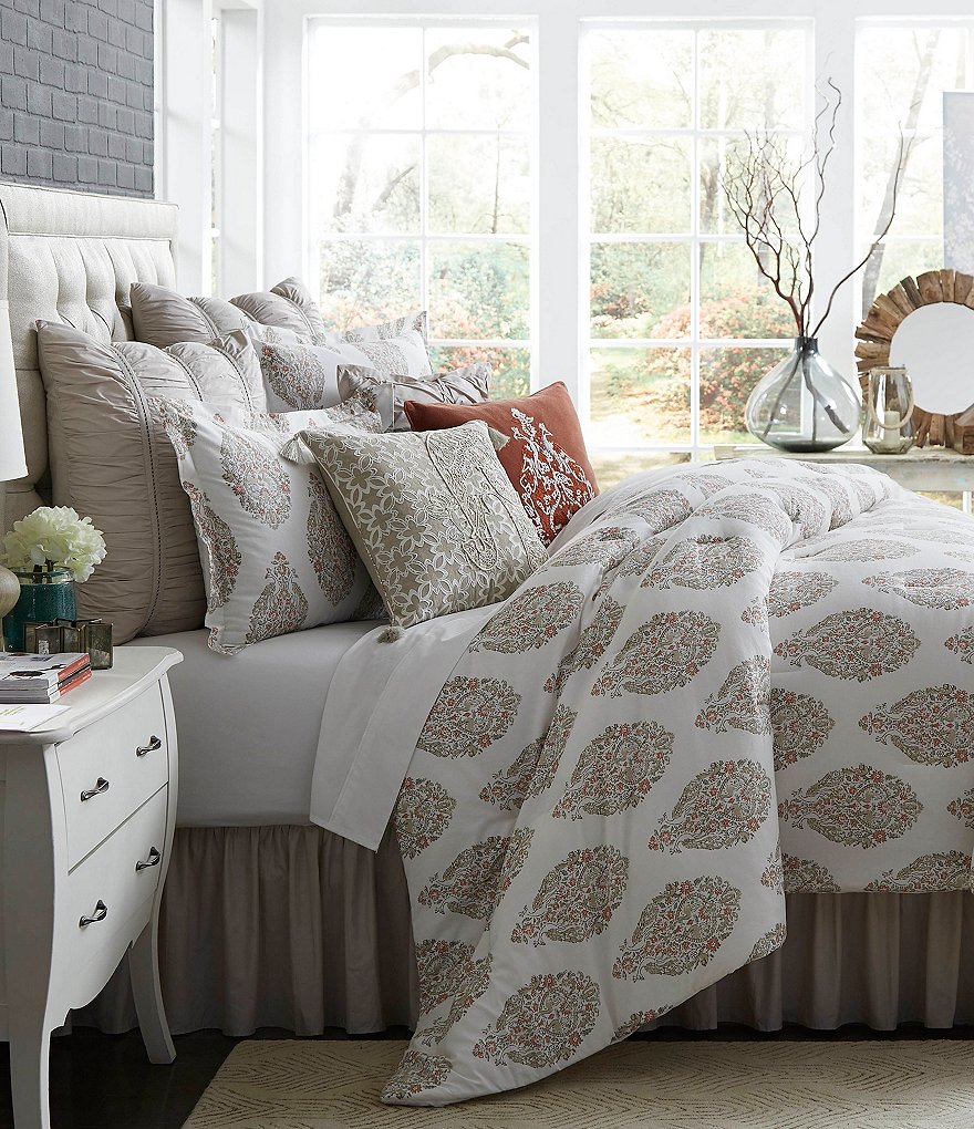 Studio D Vara Floral Peacock Medallion Cotton Linen Comforter - Studio D Vara Floral Peacock Medallion Cotton Linen Comforter Mini Set studio d vara floral peacock medallion cotton linen comforter - studio d vara floral peacock medallion cotton linen comforter mini set