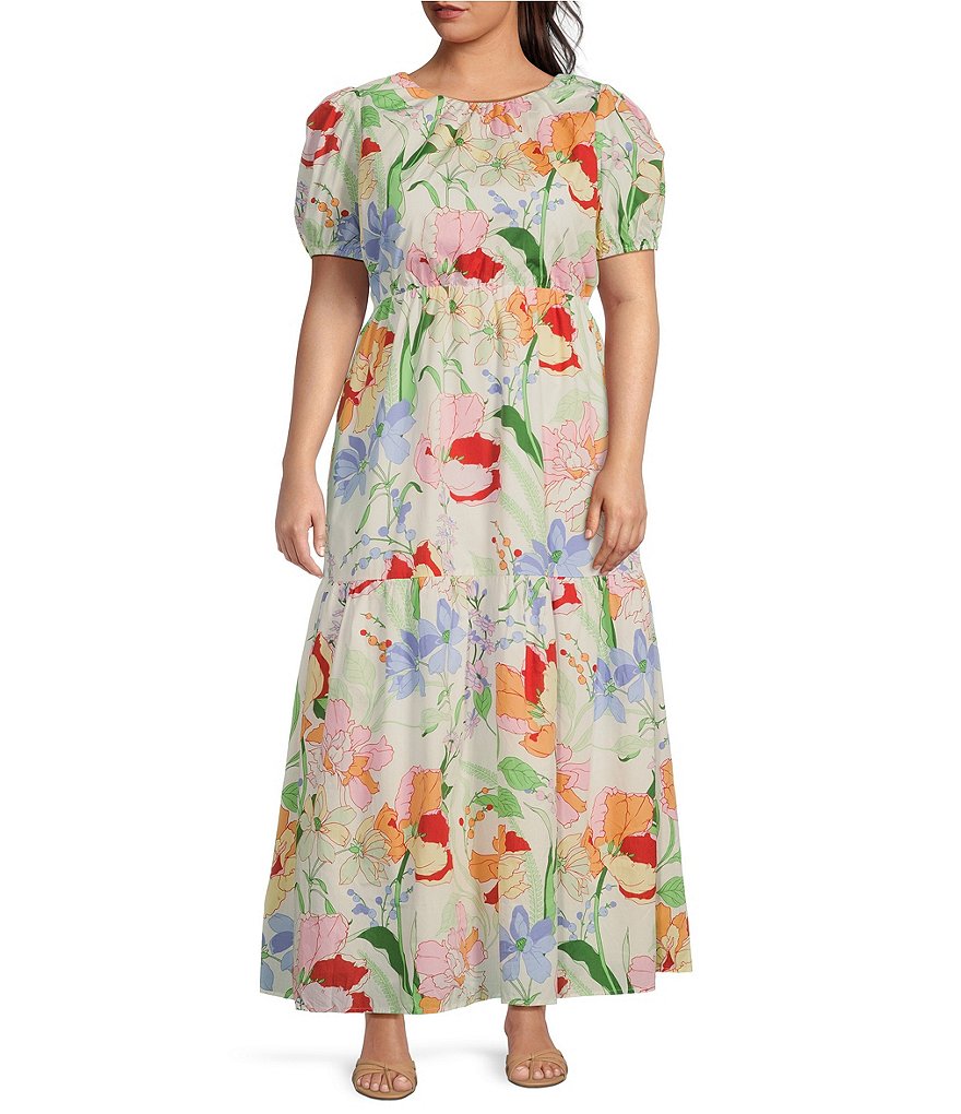GORGLITTER Women's Floral Print Short Cap Sleeve Blouse