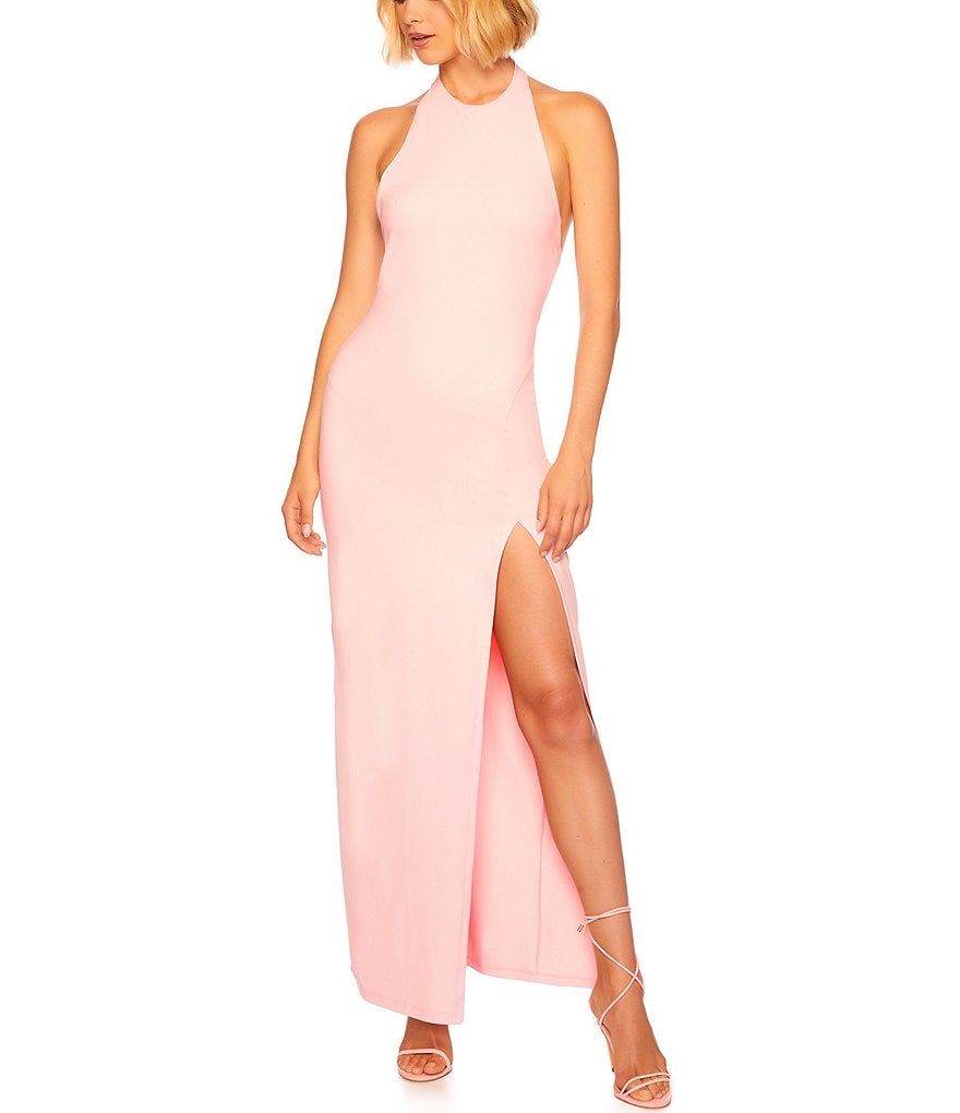 Susana Monaco Halter Neck Sleeveless Low Back Maxi Dress | Dillard's