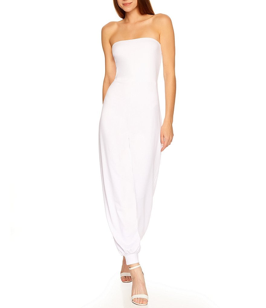New York & Co. NY&Co Women's Tie Strap Sweetheart Neckline Crochet Jumpsuit  - Just Me White - ShopStyle