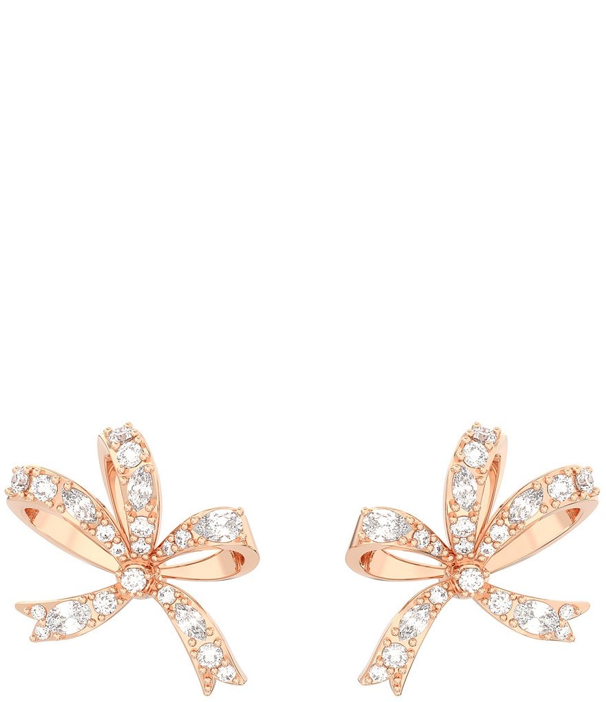 Swarovski Volta Collection Crystal Bow Stud Earrings