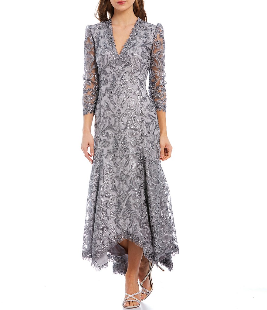 tadashi-shoji-metallic-sequin-lace-v-neck-3-4-sleeve-asymmetrical-handkerchief-hem-gown-dillard-s