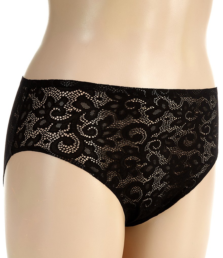 Cotton panty with lace back - Black - (202-black)