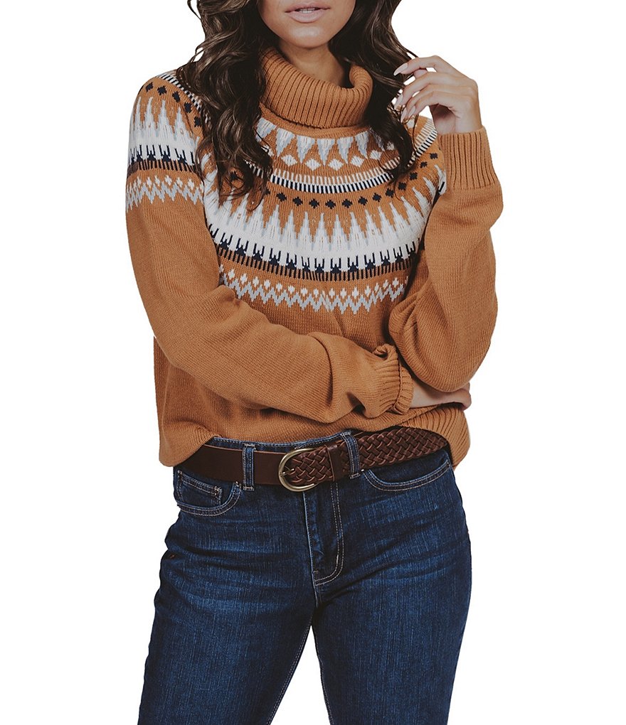 Women's Oversized Fair Isle Sweater, Women's Clearance