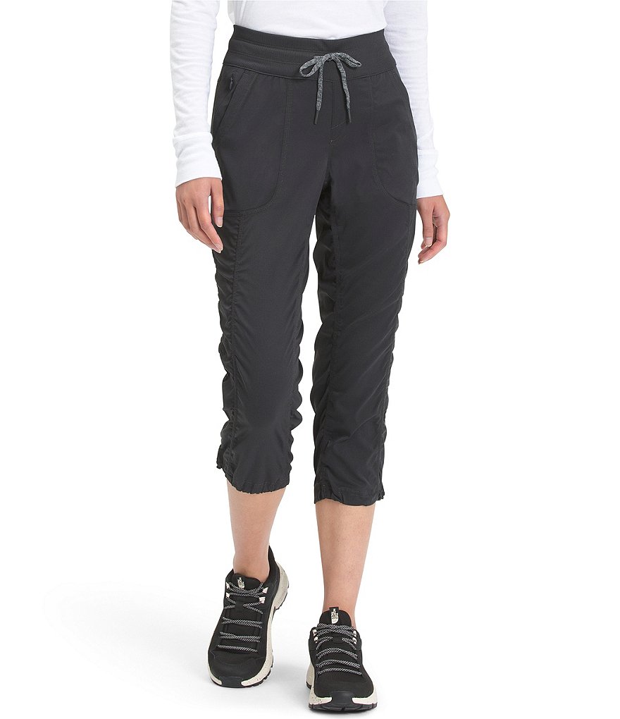Womens North Face capri Pants SIZE 12 black lightweight Nylon NEW