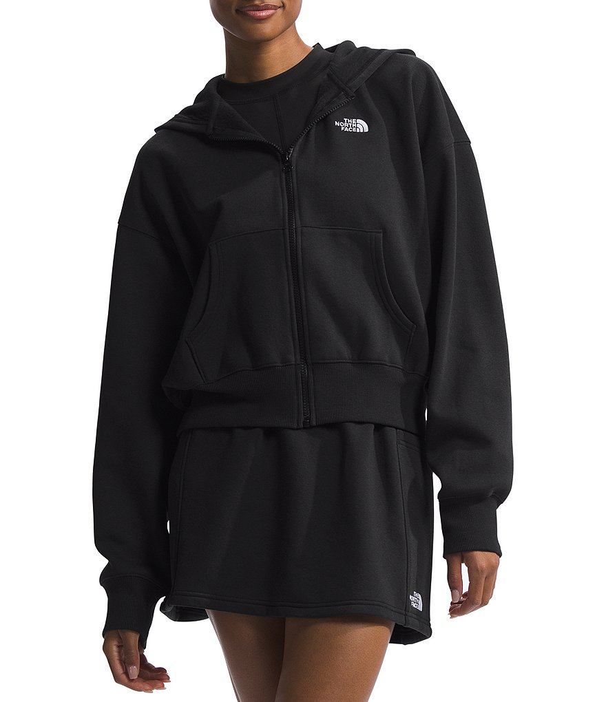 The North Face Evolution Hooded Ribbed Cuff Sleeve Kangaroo Pocket Front  Zip Hoodie