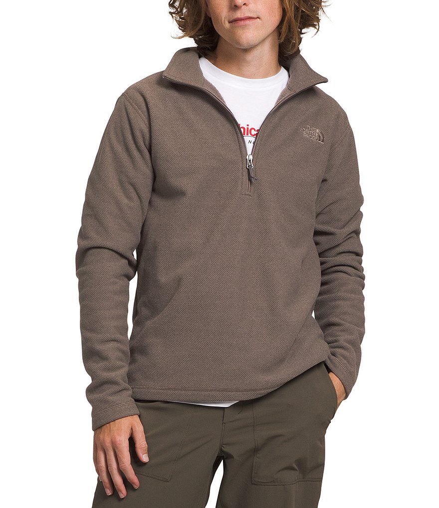 The North Face Long Sleeve Textured Cap Rock Quarter-Zip Pullover