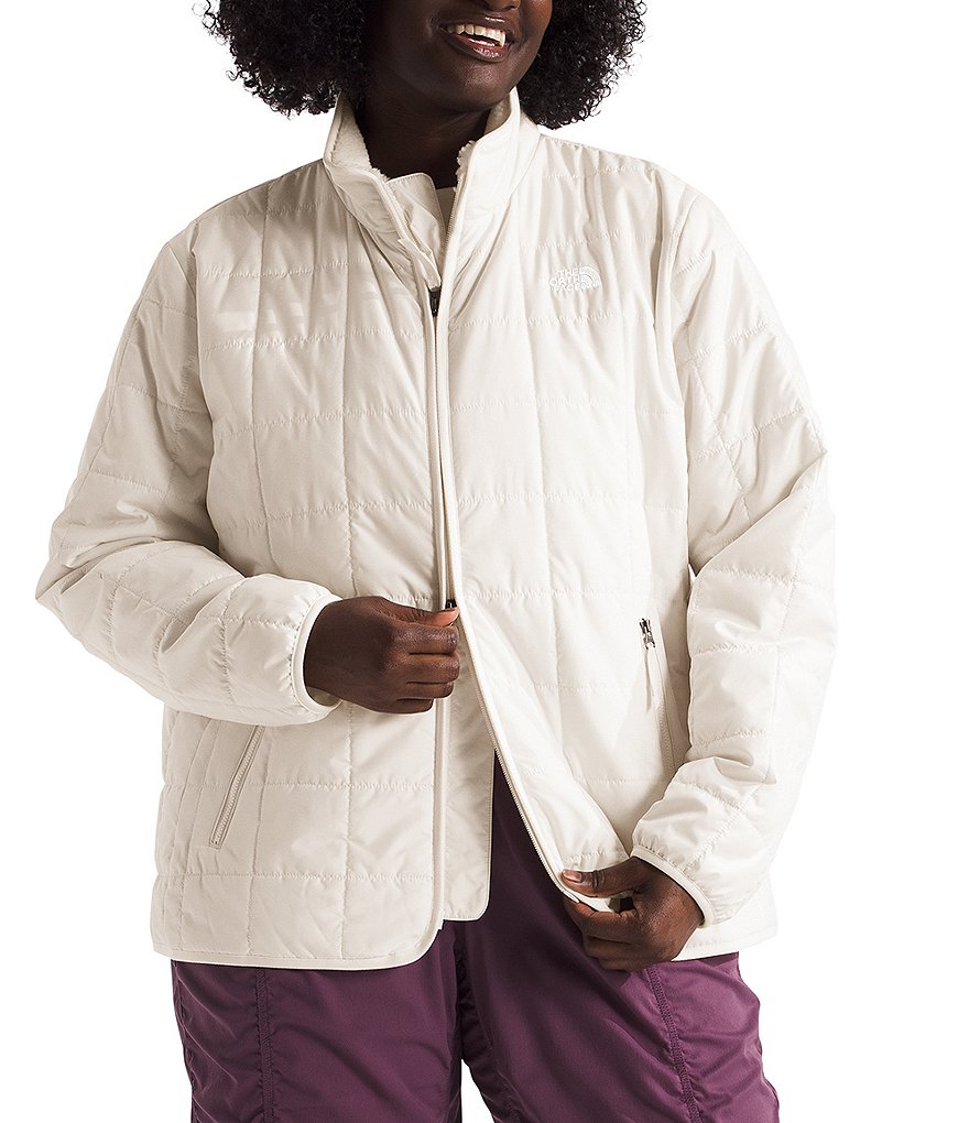 The North Face Plus Size Junction Insulated Stand Collar Front Zip Jacket, Womens, 2X, White Dune