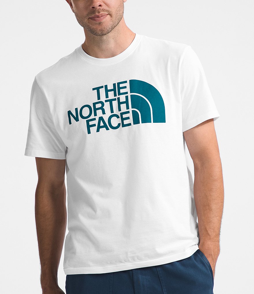 The North Face Men's T-Shirt Short Sleeve Half Dome Small Logo Regular Fit  Tee, Navy White, M 