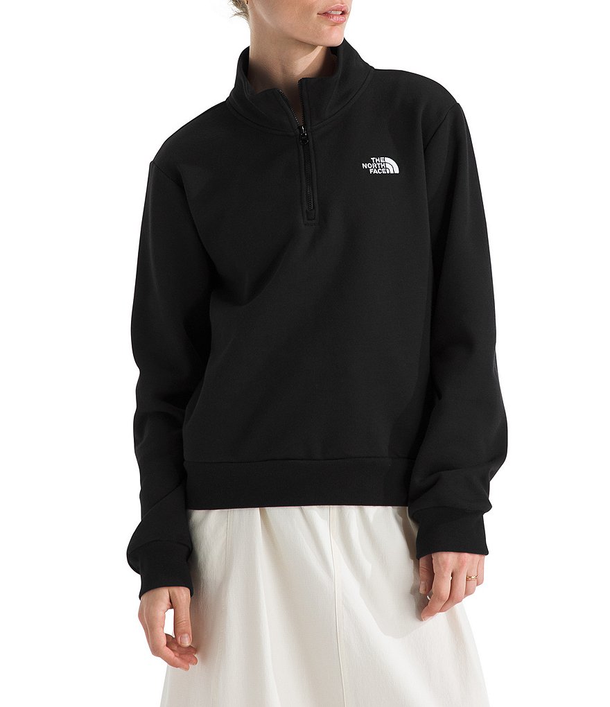 The North Face Evolution Embroidered Logo Mock Neck Quarter Zip