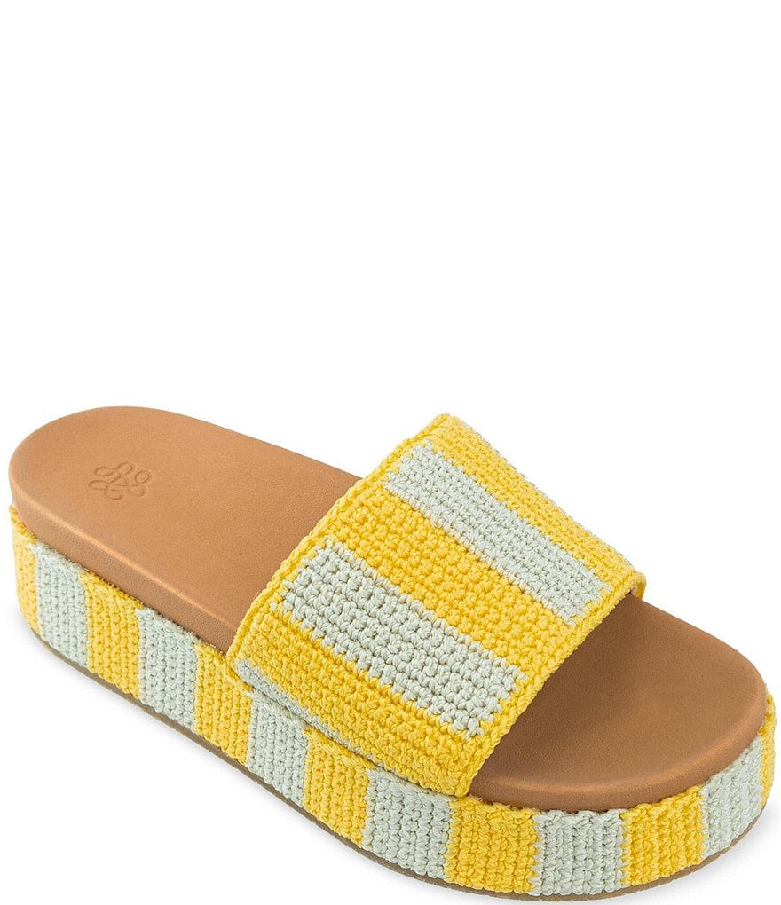 The Sak Olivia Striped Crochet Wedge Platform Sandals | Dillard's