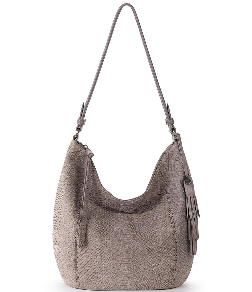 Sequoia Croco Suede Slouchy Hobo Bag