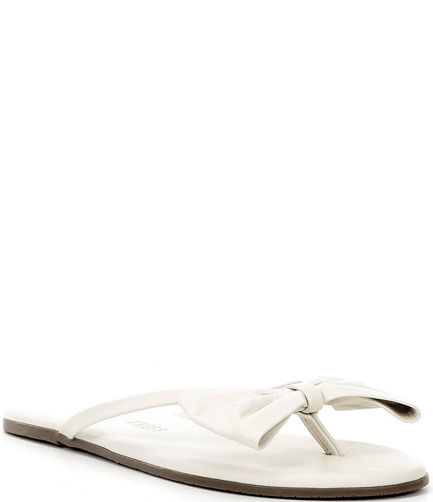 TKEES Lily Oversized Bow Detail Leather Thong Flip-Flops | Dillard's