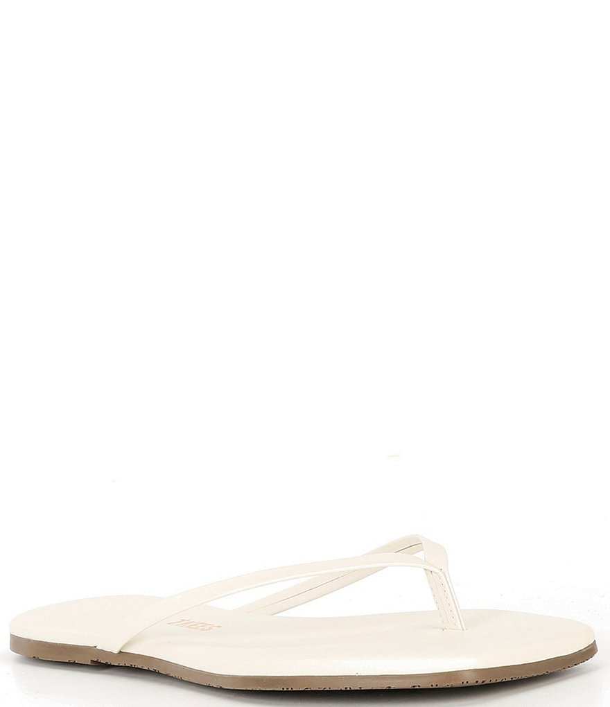 TKEES Square Toe Lily Leather Flip Flops | Dillard's
