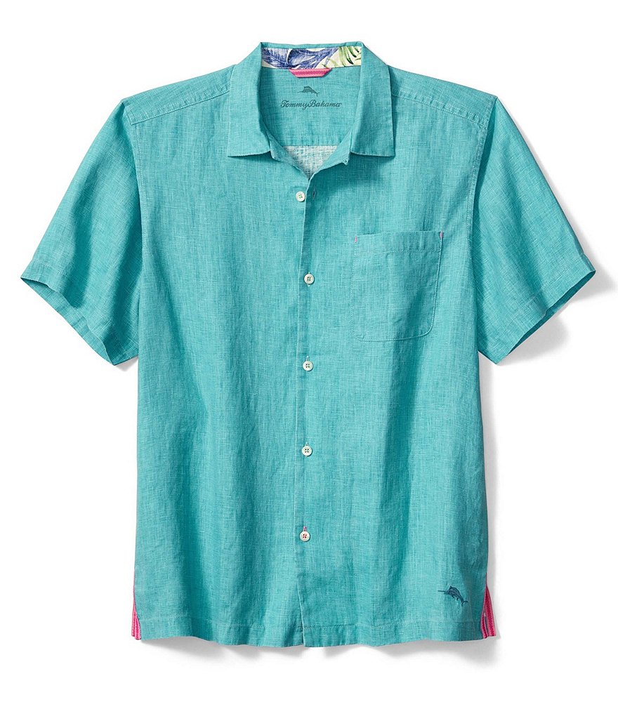 Tommy Bahama Sea Glass Linen Short Sleeve Woven Camp Shirt