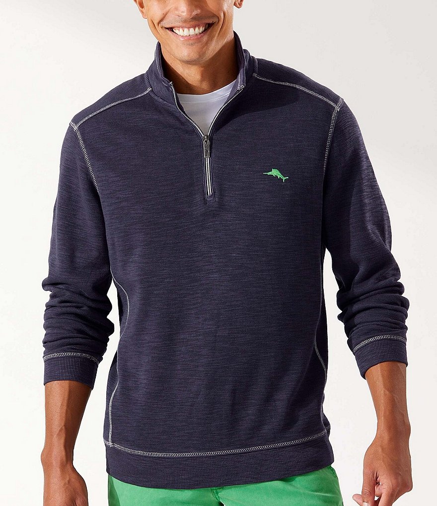 Tommy Bahama Tobago Bay Contrast Seam Half-Zip Pullover | Dillard's