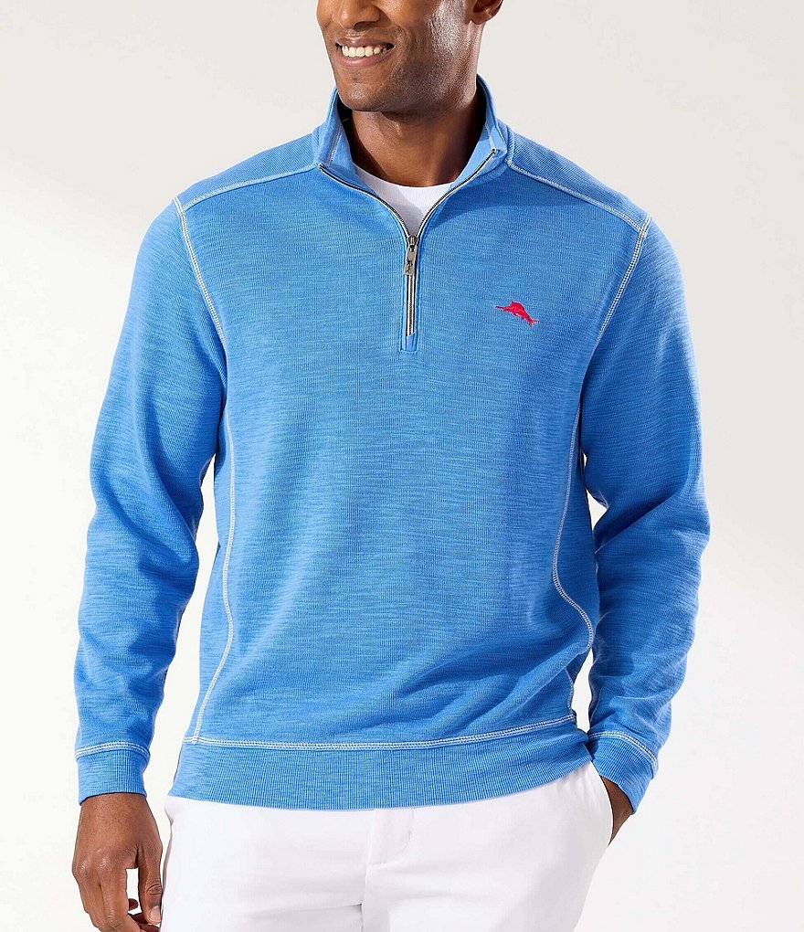 Tommy Bahama Men's Royal Los Angeles Dodgers Tobago Bay Tri-Blend  Quarter-Zip Sweatshirt