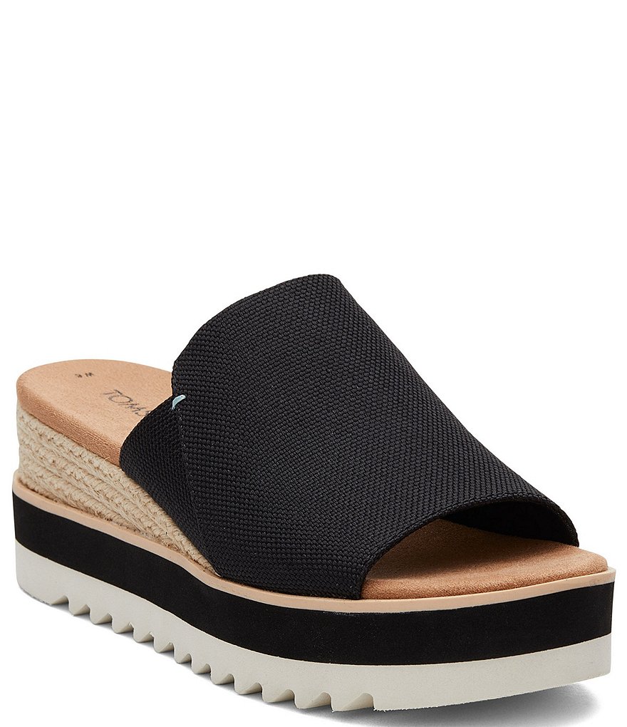 TOMS Diana Canvas Espadrille Platform Wedge Slides | Dillard's