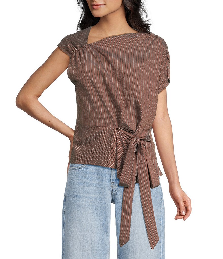 TOPSHOP Drape Neck Short Sleeve Top | Dillard's