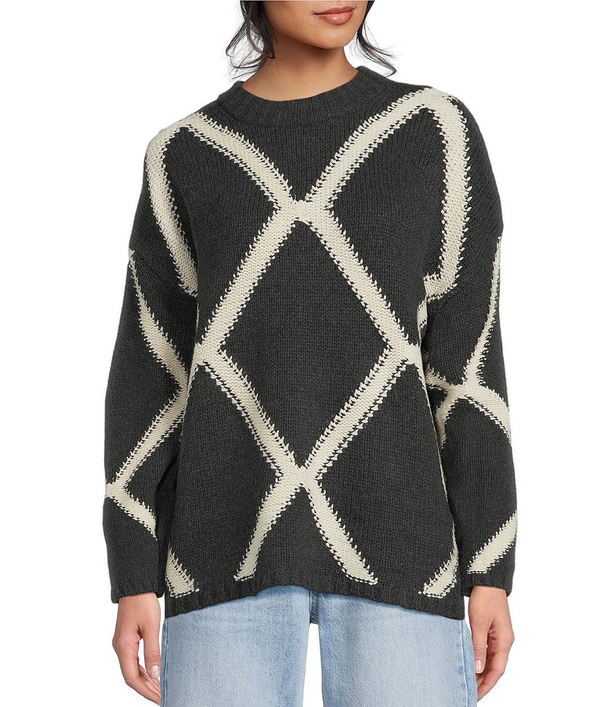 トップス houseonthehill L/S Tee (Argyle) TOPSHOP Long Sleeve Argyle Sweater | Dillard's