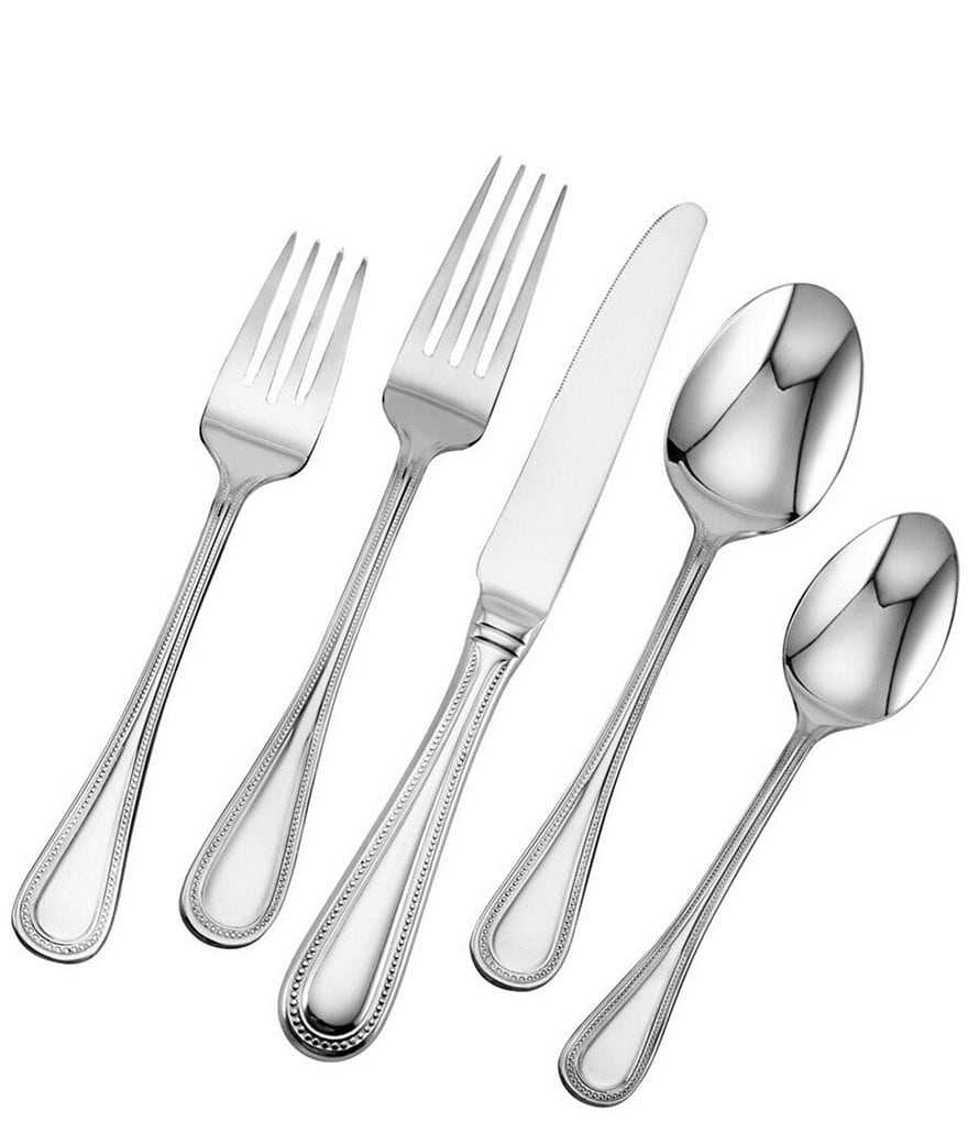 Wallace Silversmiths Bead 45-piece Stainless Steel Flatware Set 