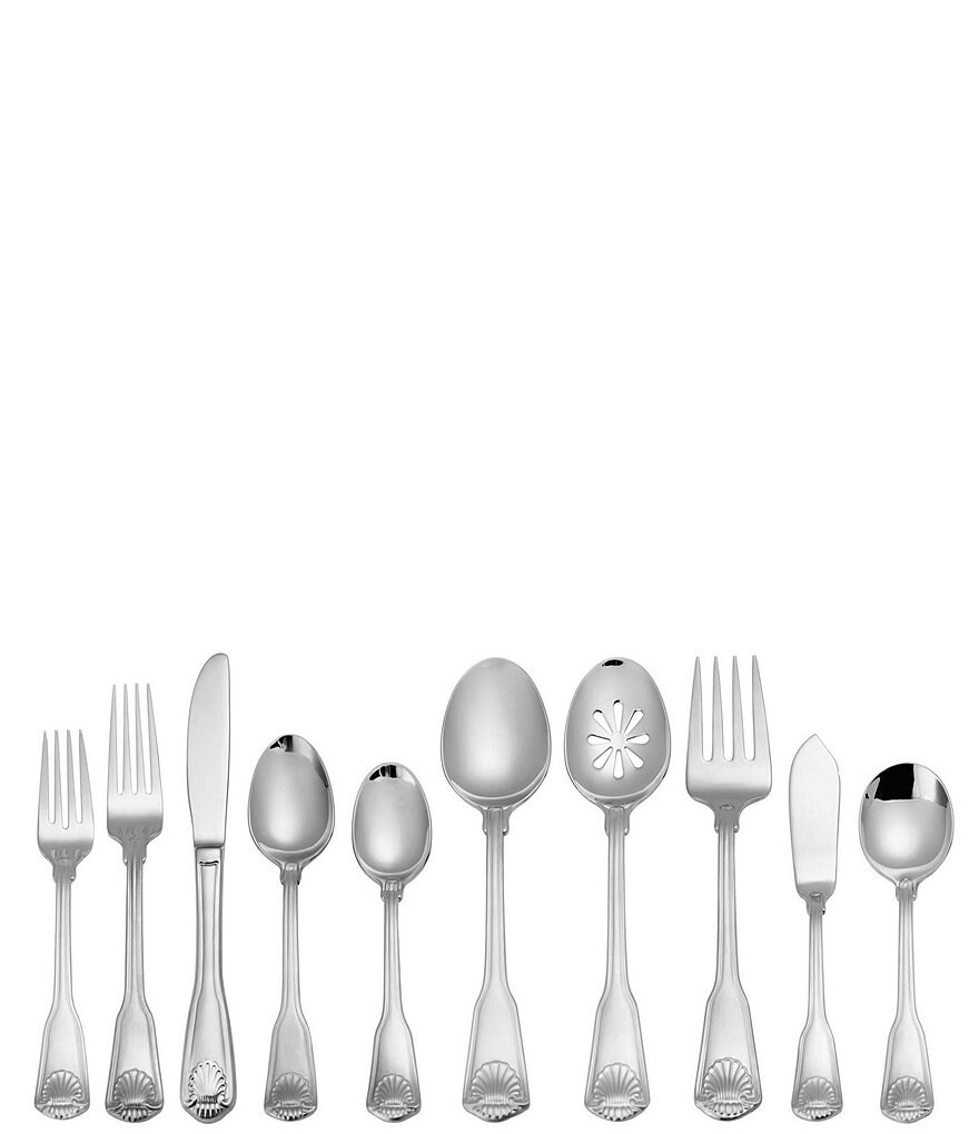 Towle Silversmiths London Shell 45-Piece Stainless Steel Flatware