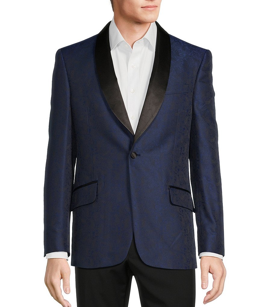 Tre Vero Modern Fit Paisley Jacquard Pattern Suit Jacket