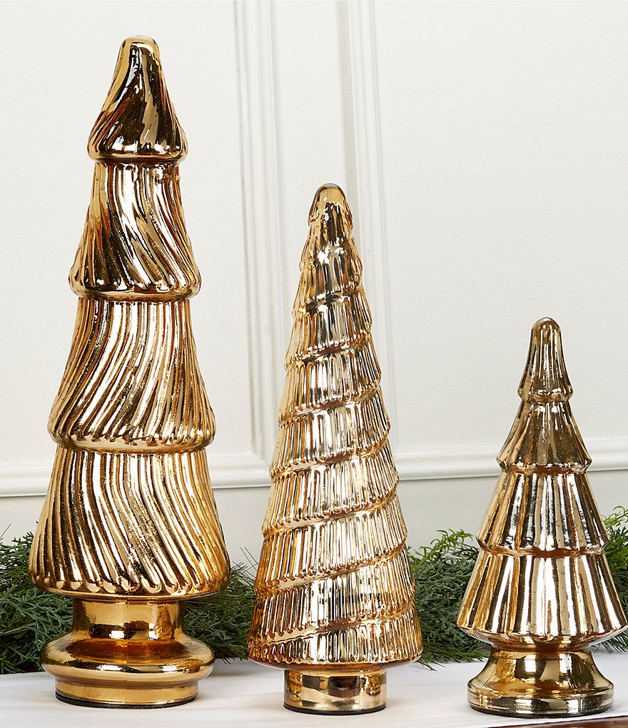 Trimsetter LED Lit Champagne Mercury Glass Tree Decor | Dillard's