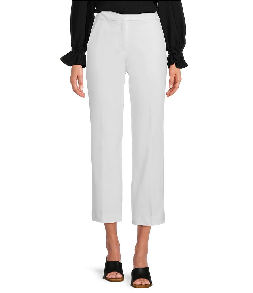 Buy ZOLA Cream Pure Cotton Solid Ankle Length Straight Trouser