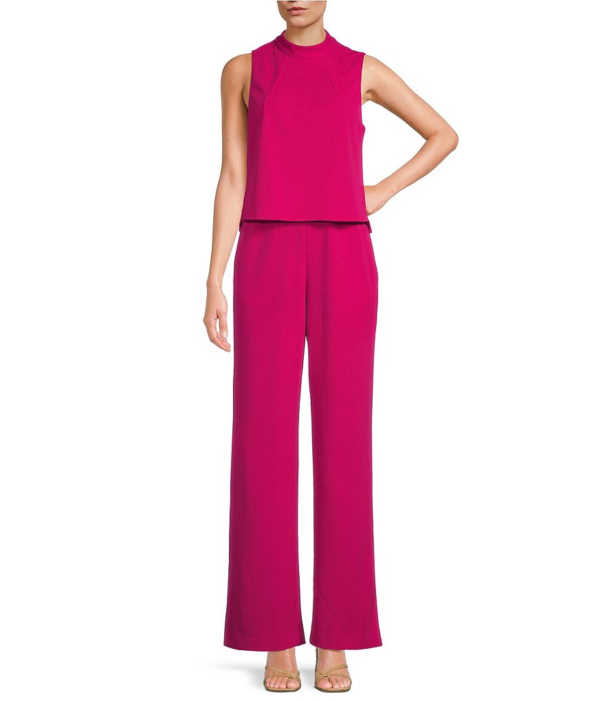 Trina Turk Marisa 2 Woven Mock Neck Sleeveless Jumpsuit | Dillard's