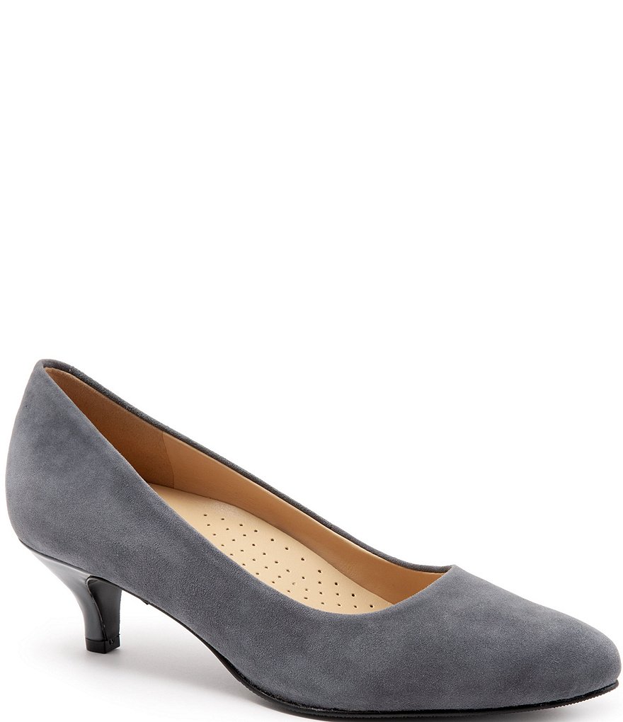 dark grey kitten heel shoes