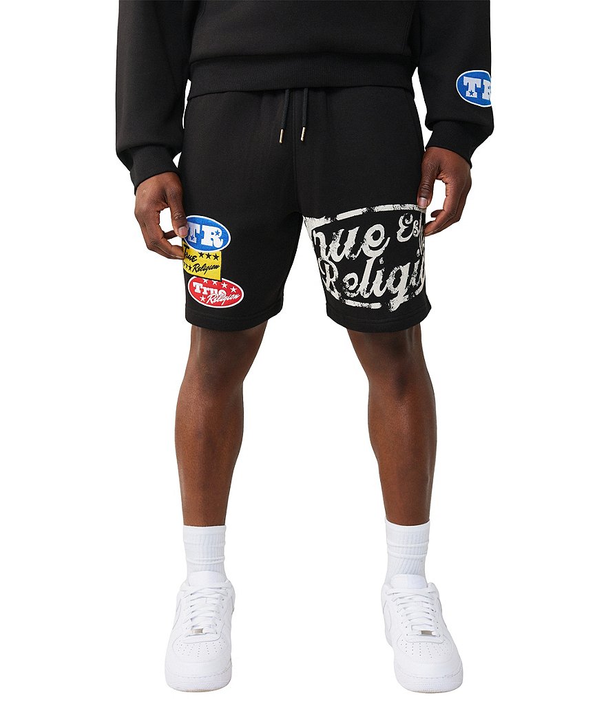 True Religion Logo Patch Sweat Shorts