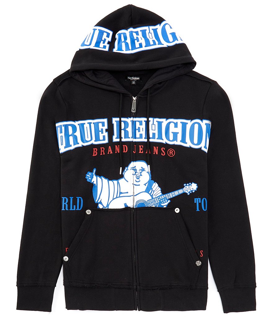 True Religion Long Sleeve Exaggerated Icon Fleece Hoodie Dillard s