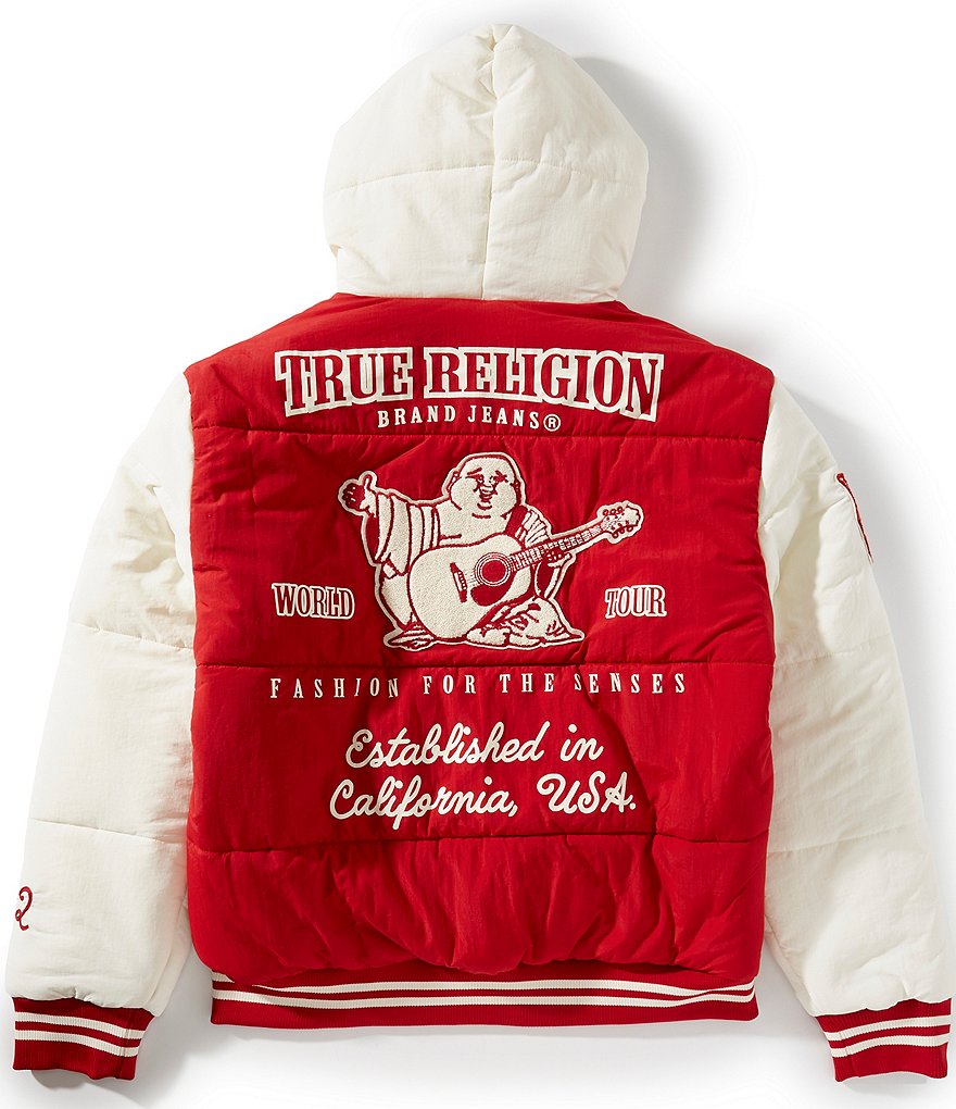 True Religion Varsity Inspired Long Sleeve Color Block Hooded
