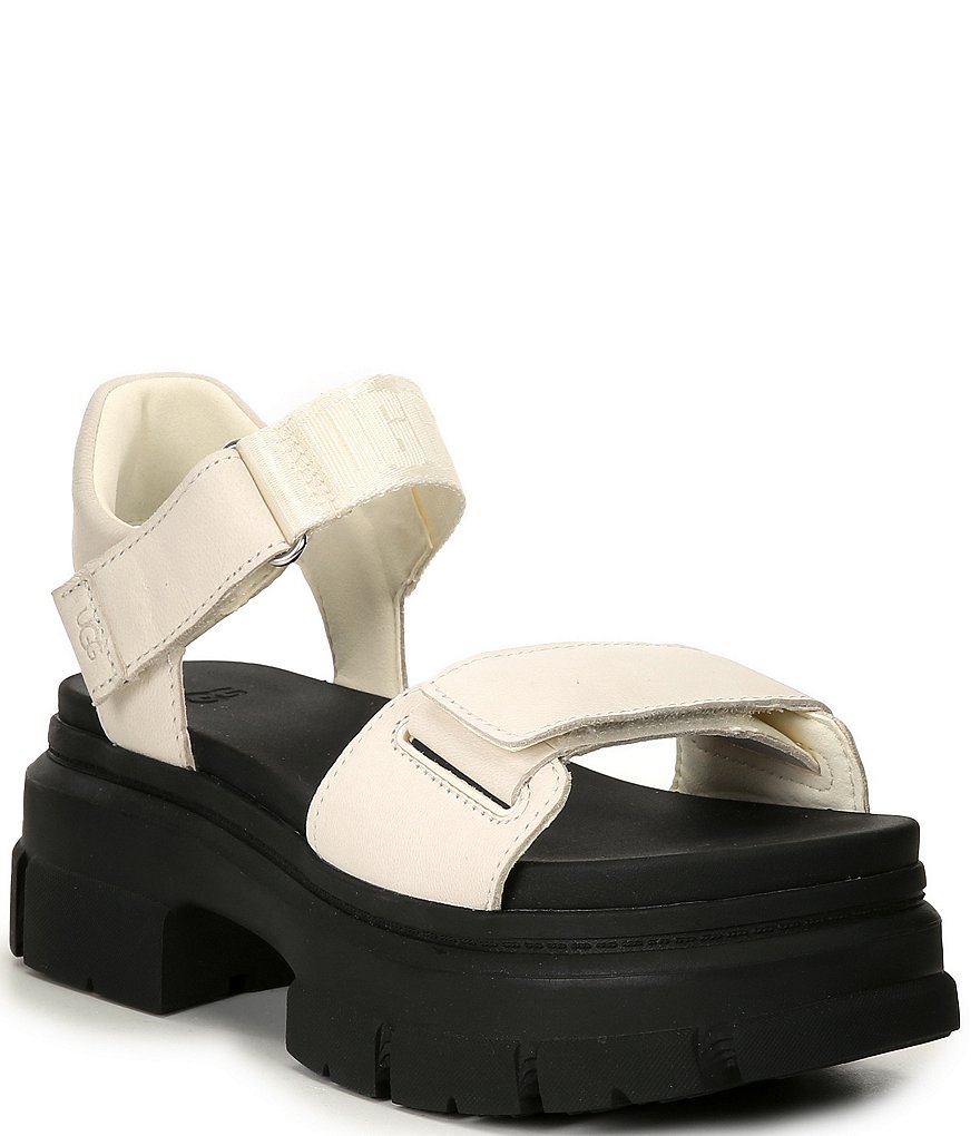 UGG Ashton Leather Ankle Strap Platform Sandals | Dillard's