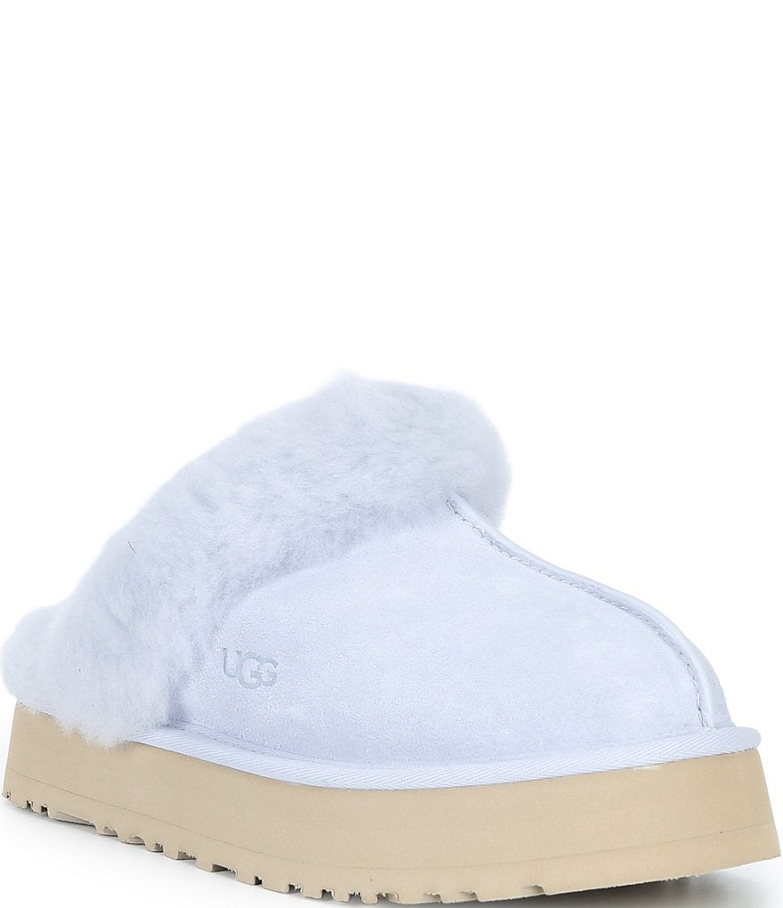 UGG Disquette Suede Fur Platform Slippers | Dillard's