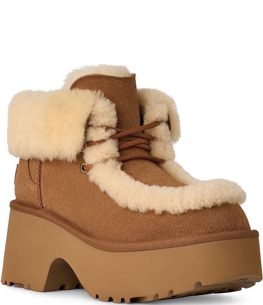 UGG Esmee Lace Up Suede Platform Booties Dillard's