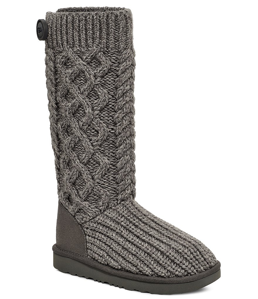 UGG Girls' Classic Cardi Cabled Knit Boots (Youth) | Dillard's