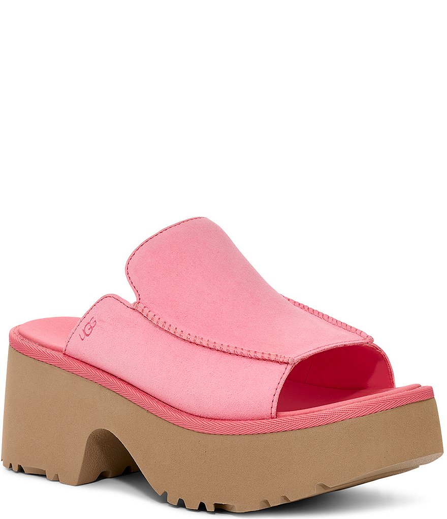 UGG New Heights Suede Platform Slides | Dillard's