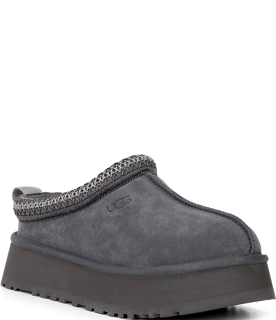 UGG Tazz II Suede Logo Detail Platform Clog Slippers Dillard's