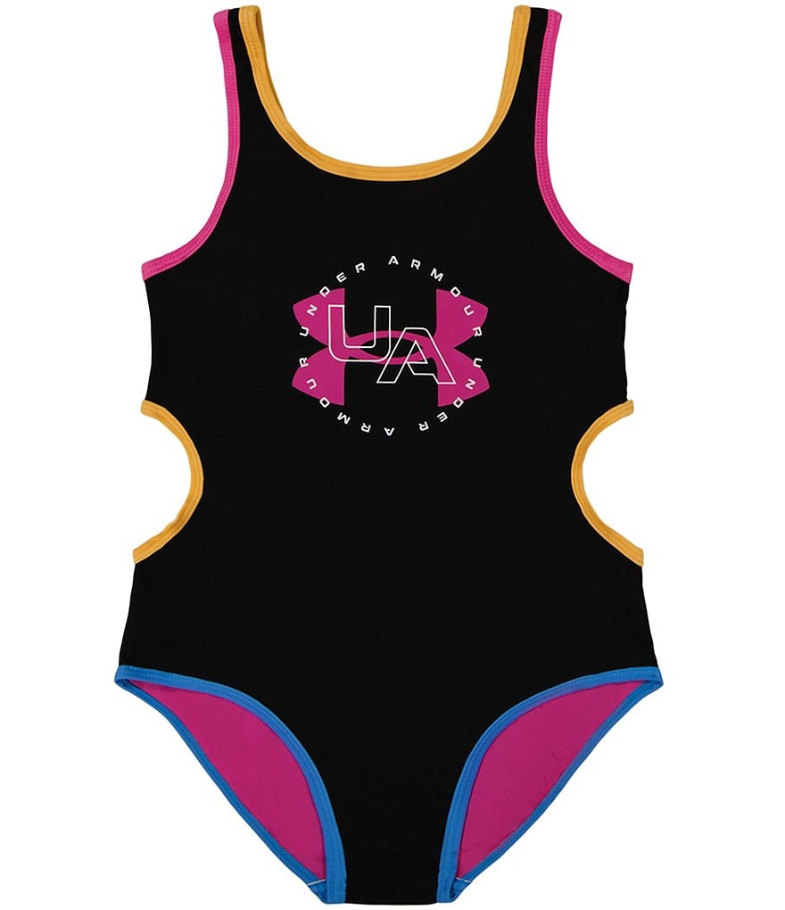 Under Armour Big Girls 7 16 Core Block One Piece Swimsuit Dillards 