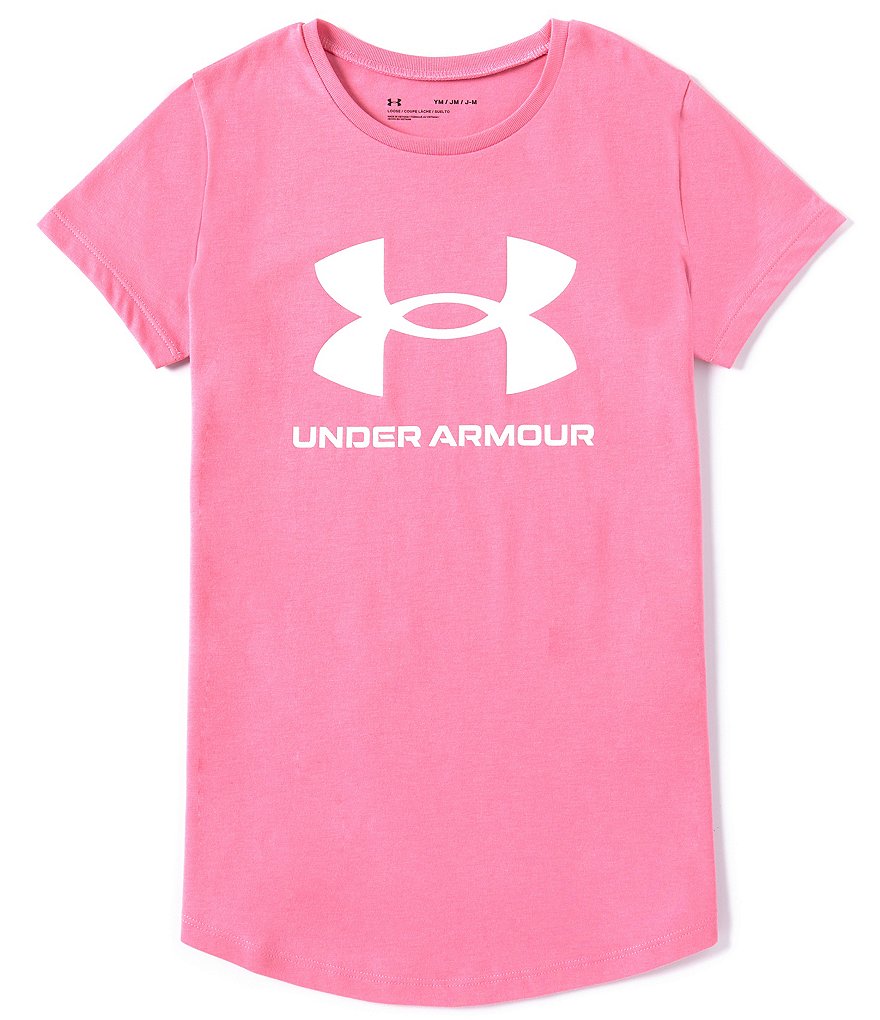 Under Armour Big Girls 7-16 UA Sport Style Logo Short Sleeve T
