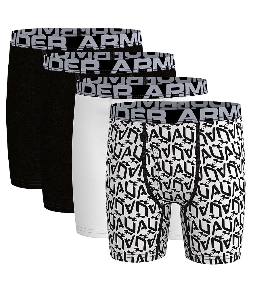 $20 Under Armour Boys Underwear Blue Stretch 2-Pack Boxer Brief Kids Size  YSM