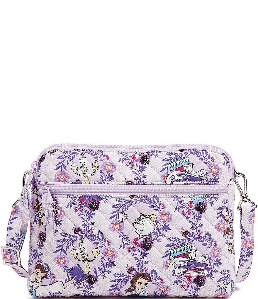 Vera Bradley x Disney Belle Floral Triple Compartment Crossbody Bag