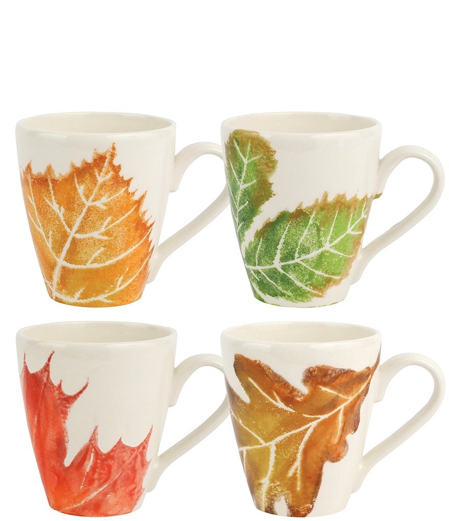 Elegant Fall Gold Orange Black Leaves Collection Coffee Mug by