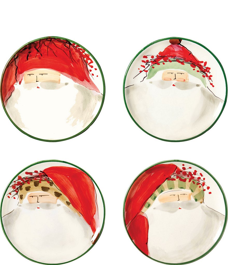 VIETRI St. Nick Assorted Canape Plates, Set of 4