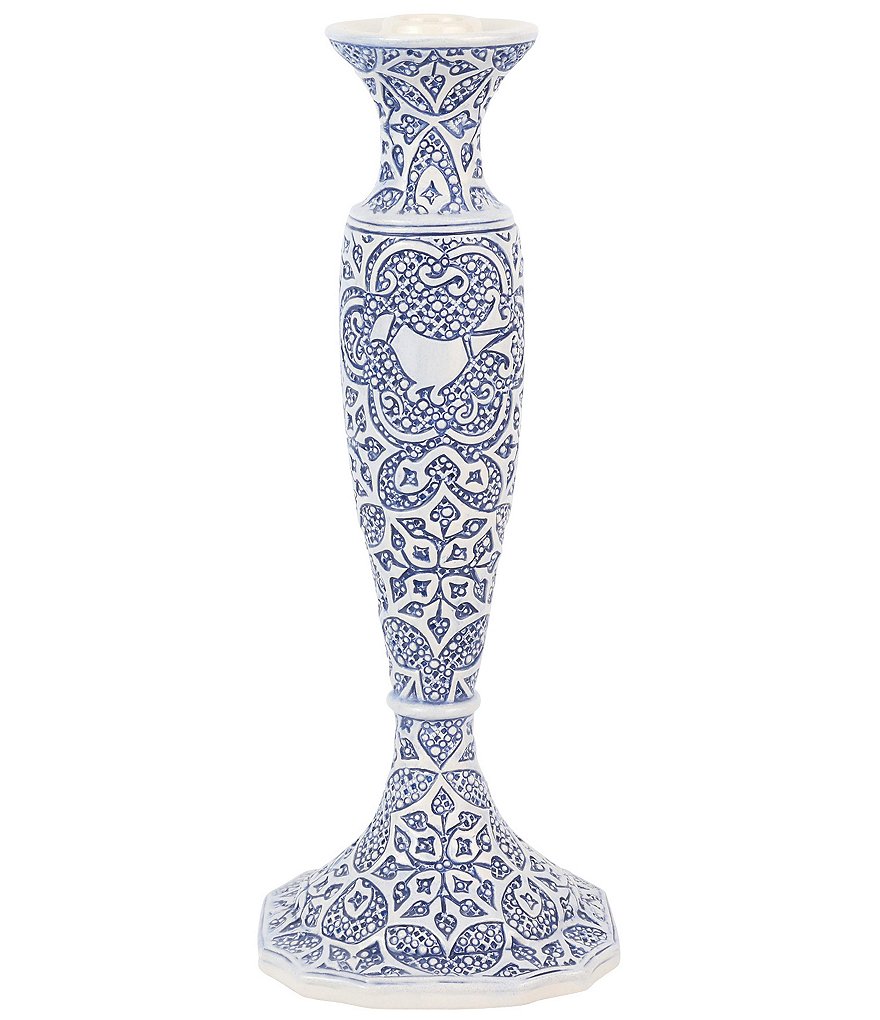 VIETRI Uccello Blu Collection Candle Stick Holder