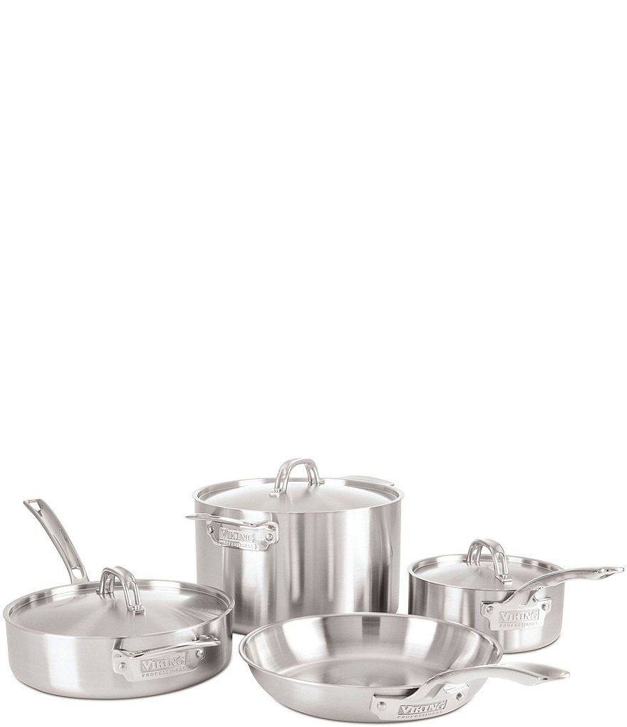 Viking Professional 5 Ply, 7 Piece Cookware Set- Satin Stainless Steel  4515-1S07S - Best Buy